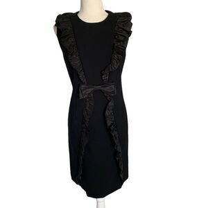 NEW Rickie Freeman for Teri Jon Black Crepe Sheath Dress| Size 12